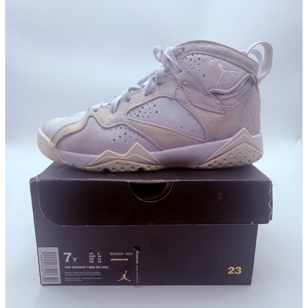 Air Jordan 7 Retro GS Size 5.5Y White Grey DV2255-400 Youth Basketball Shoes - Picture 2 of 5